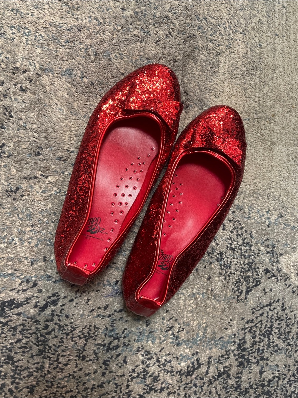 Dorothy Wizard Of Oz Glitter Red Ballet Flats with Cushioned Insole
